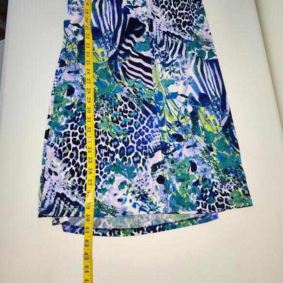 Connected Apparel Women's Blue Floral Animal Print Dress Size 12 - Picture 6 of 9